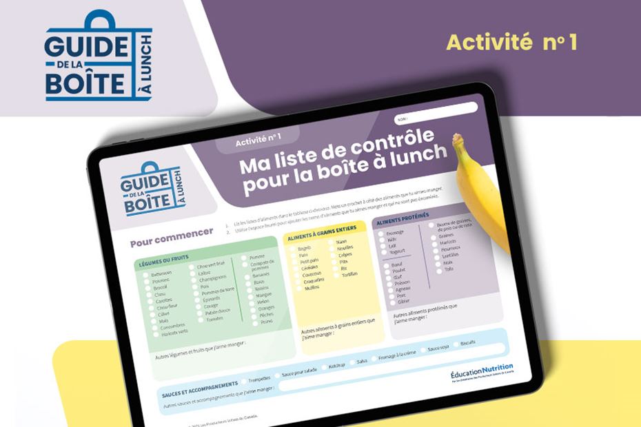 Mon guide de la boîte à lunch activité 